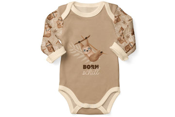 Jersey Panel "Lazy Jungle", Faultier, Mrs. Mint Design, Swafing, camel